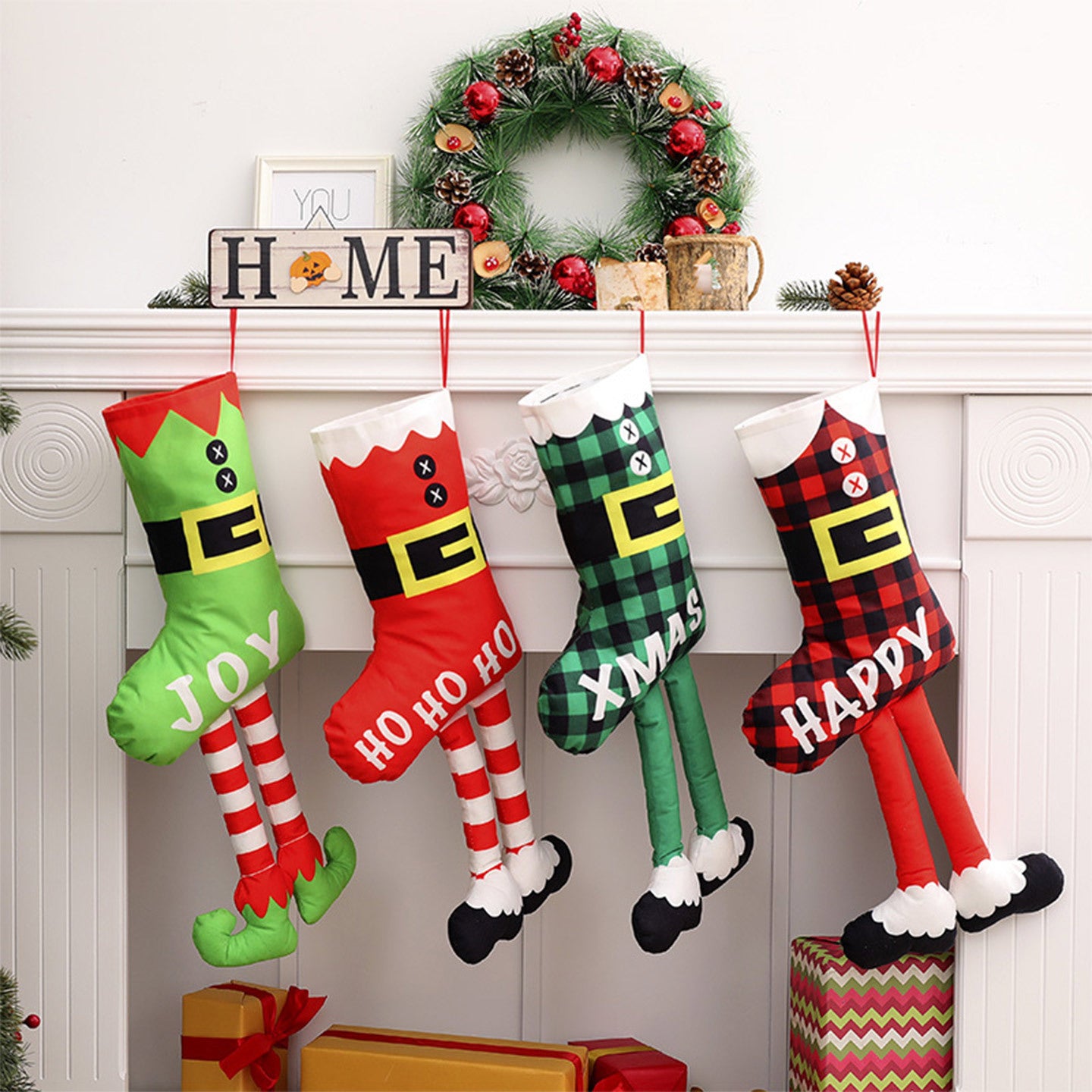 Cross-border creative long legs Christmas stockings ornaments new Christmas tree decoration pendant shopping window Christmas layout props