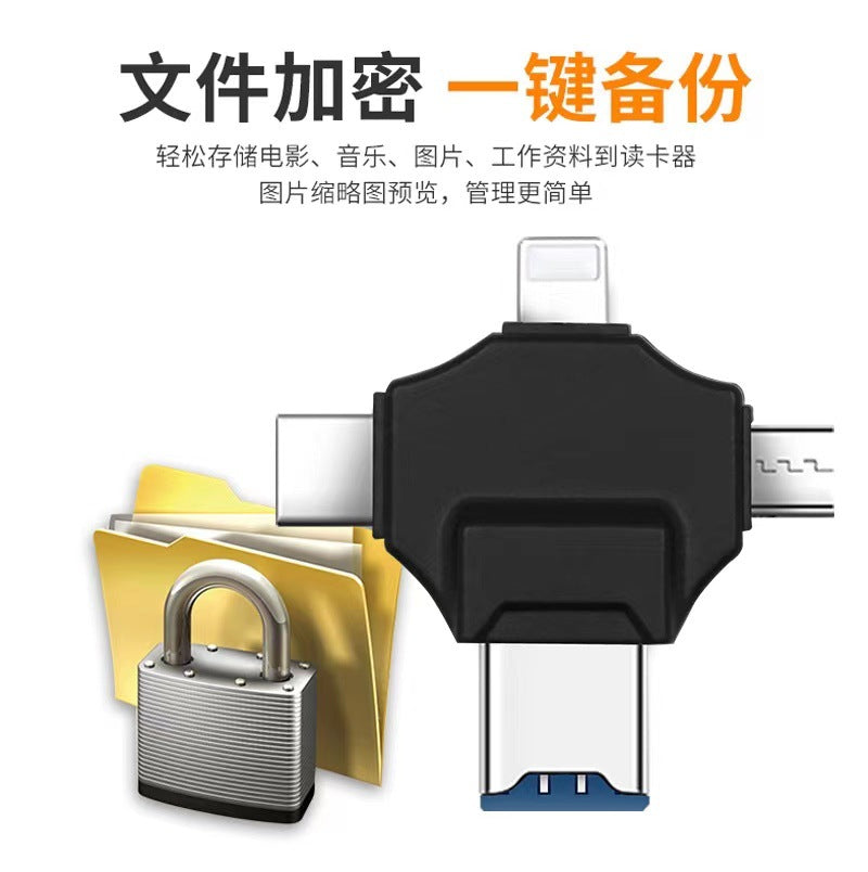 4-in-1 Card Reader for iPhone/Android