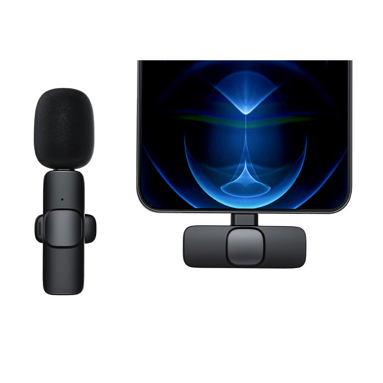 Hot Selling product wireless lavalier microphone K1 one drag two Tik Tok live stream Intelligent Noise reduction wireless mini microphone