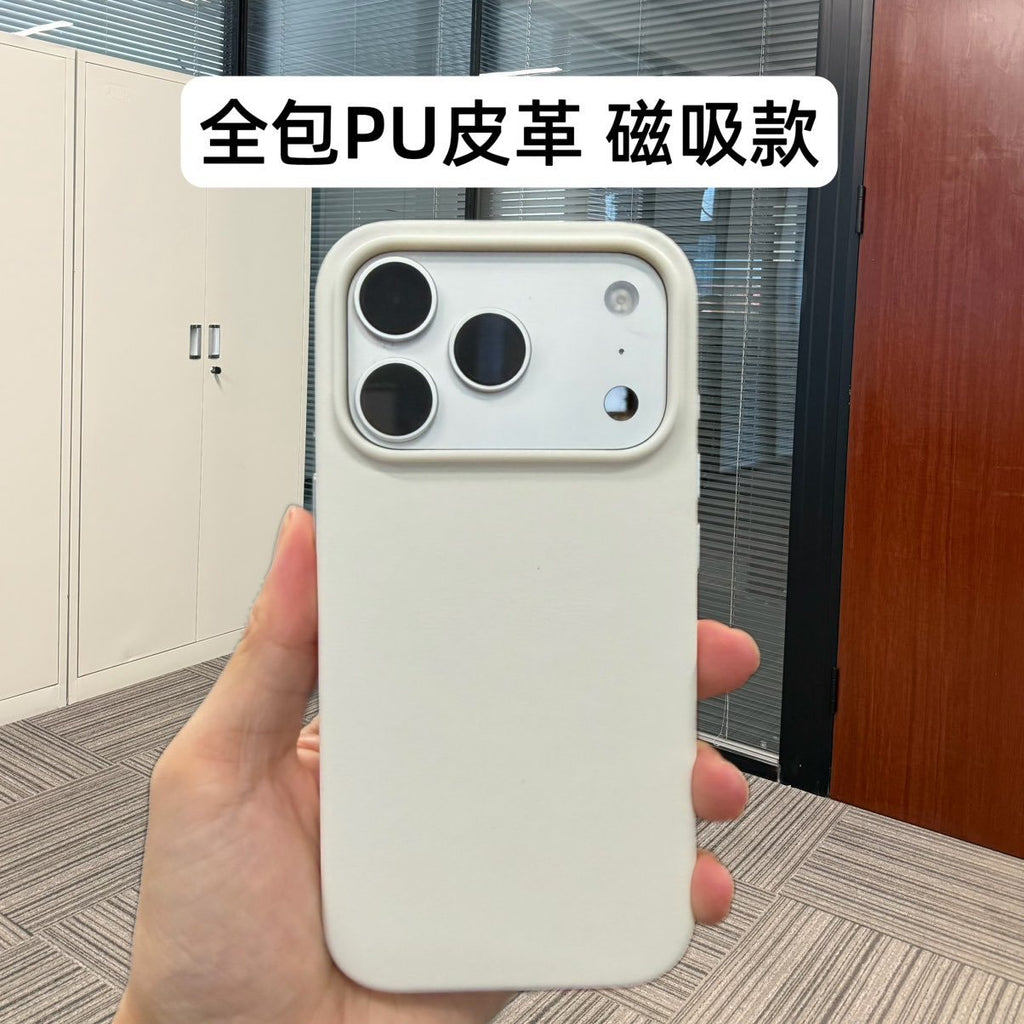 Apple 17 semi-grain PU scratch-resistant wear-resistant leather phone case iPhone16 phone case high quality all-inclusive pull leather
