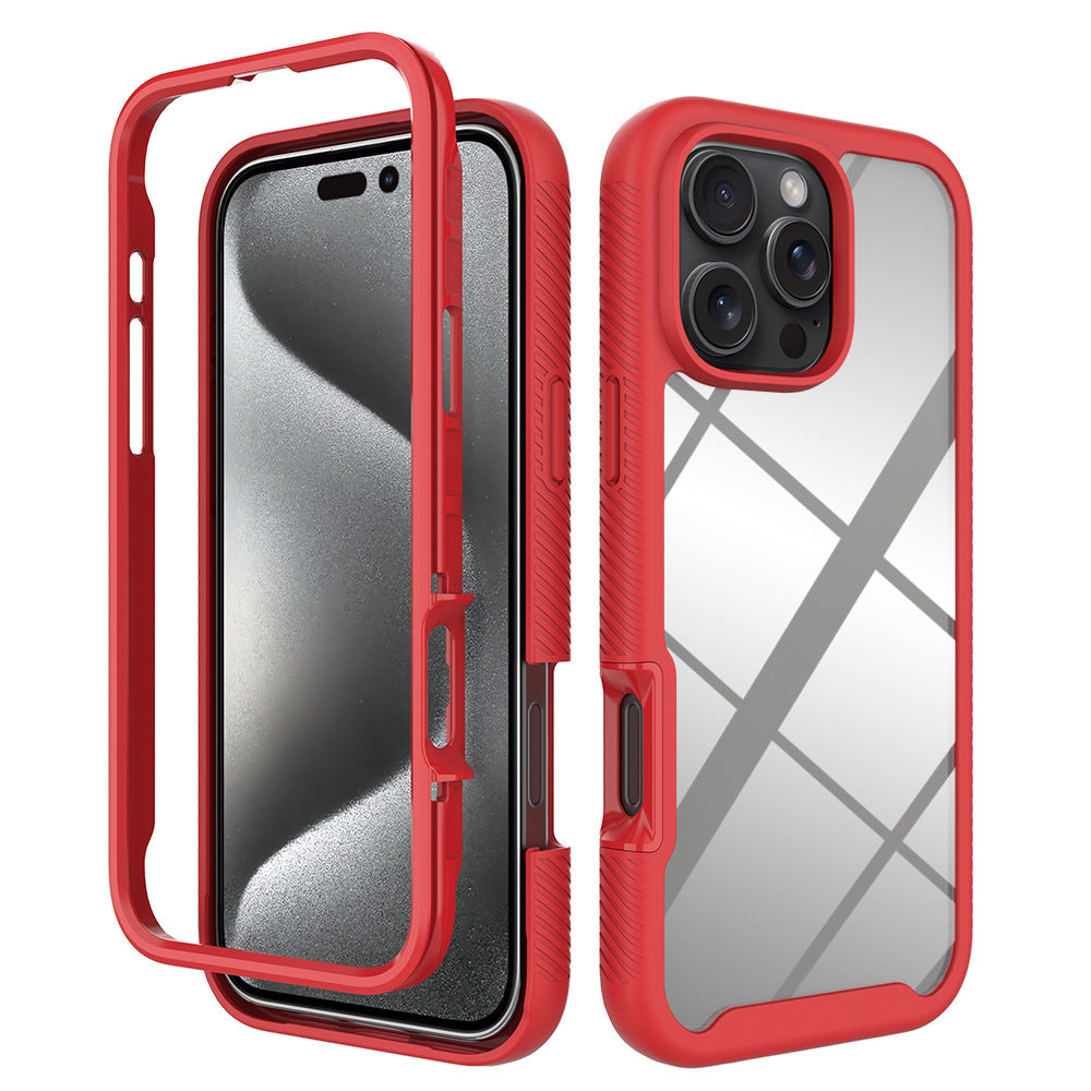 E-Commerce suitable for iPhone16Pro max three-proof phone case phone case frosted edge non-slip band surface frame