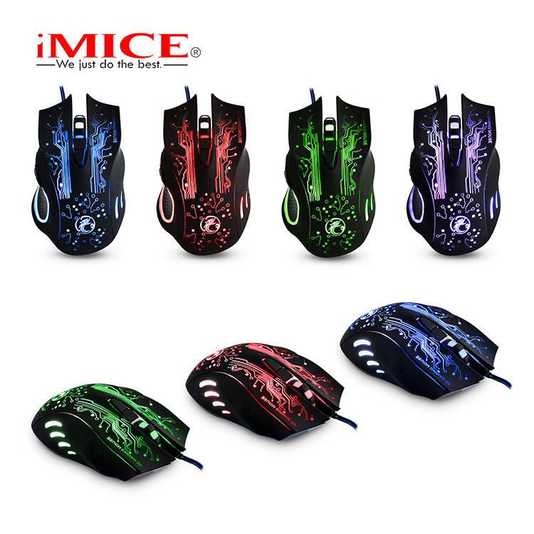 iMICE brand X9 USB Mouse Factory Direct Supply game photoelectric mouse colorful e-sports LOL game Mouse