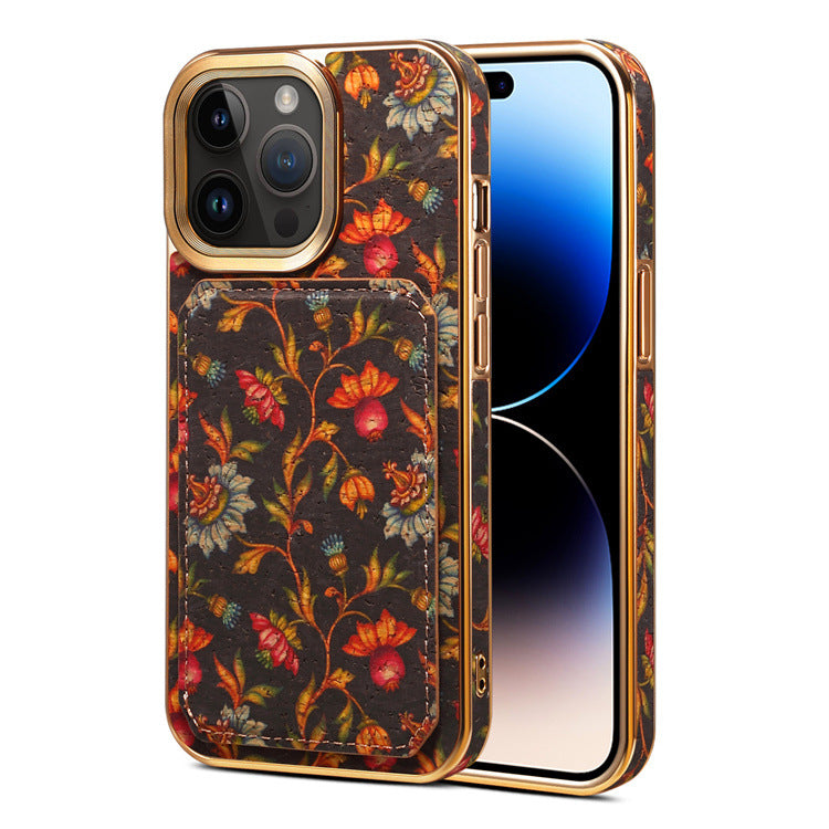 Denior foreign trade applicable iPhone15 phone case Apple 14promax drop-resistant bracket card phone case