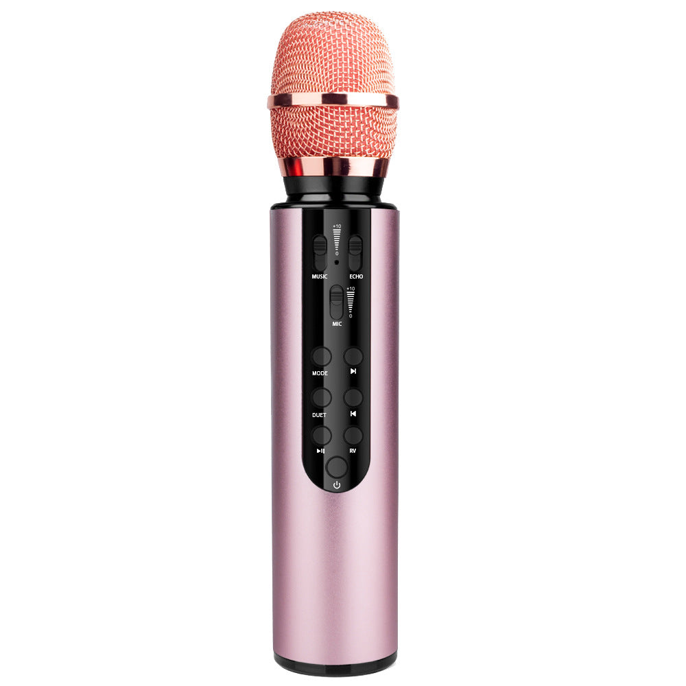 Cross-border microphone wireless capacitor dual speaker portable Bluetooth microphone home singing audio microphone integrated