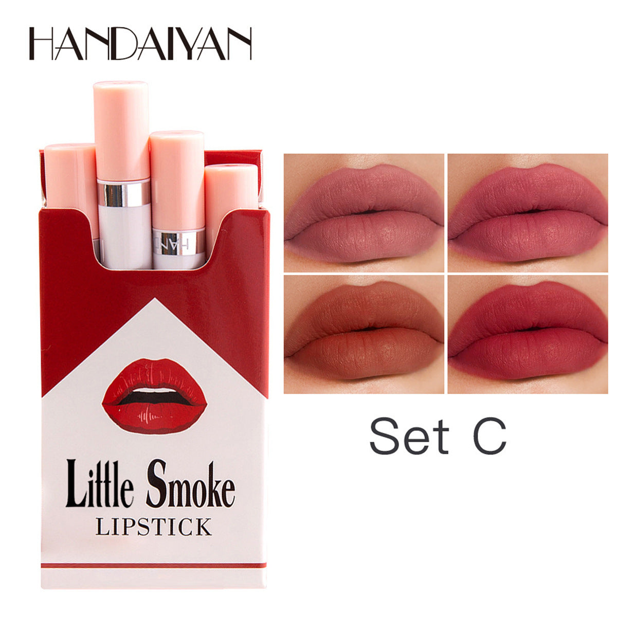 Cross-border matte lipstick cigarette tube lipstick kit handaiyan European and American long lasting and does not fade Cigarette lipstick kit
