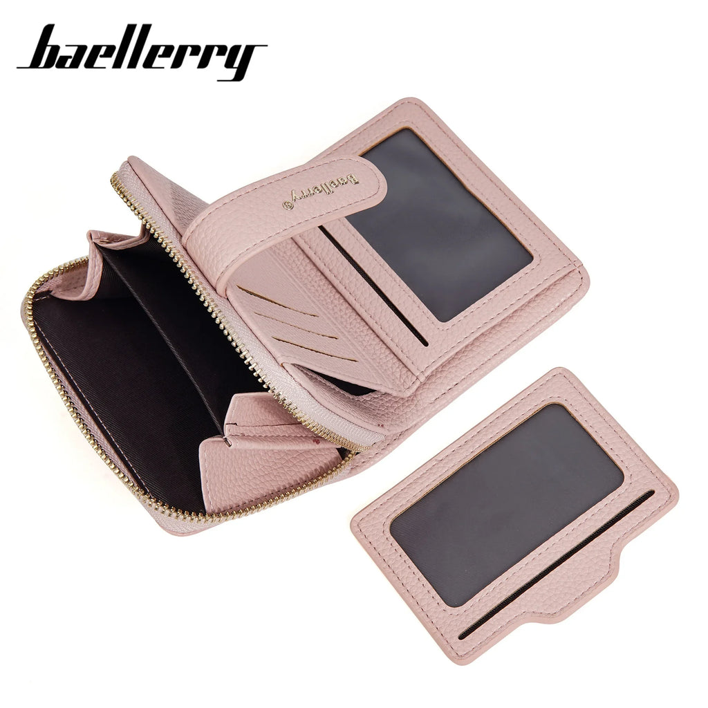 New Ladies' Purse short baellerry fashion snap button multi card slots wallet Japanese and Korean High sense coin purse