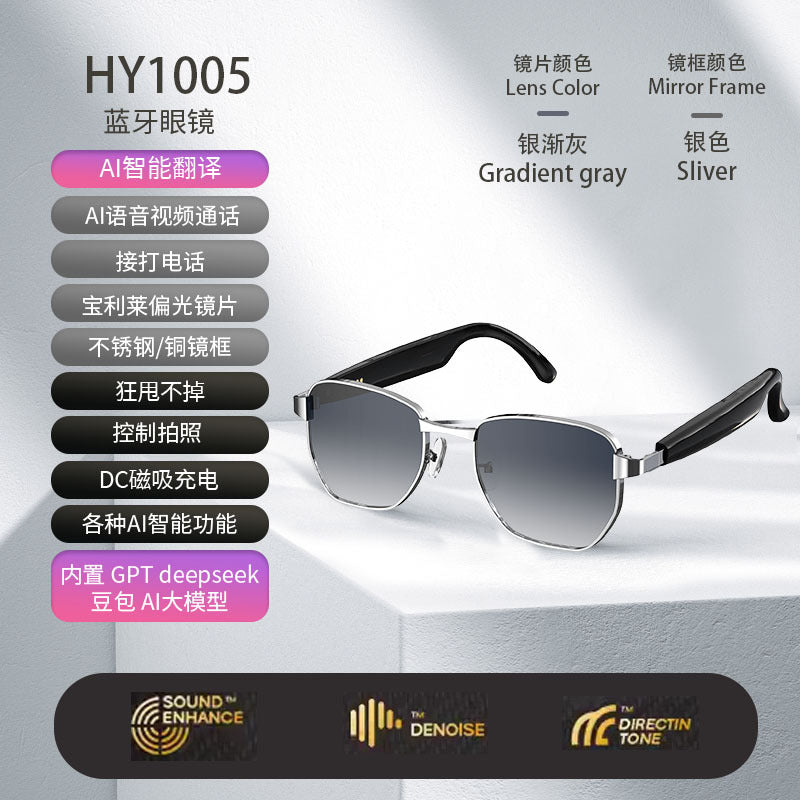 AI Smart Sunglasses – Real-Time Translation, Bluetooth Calling & Music