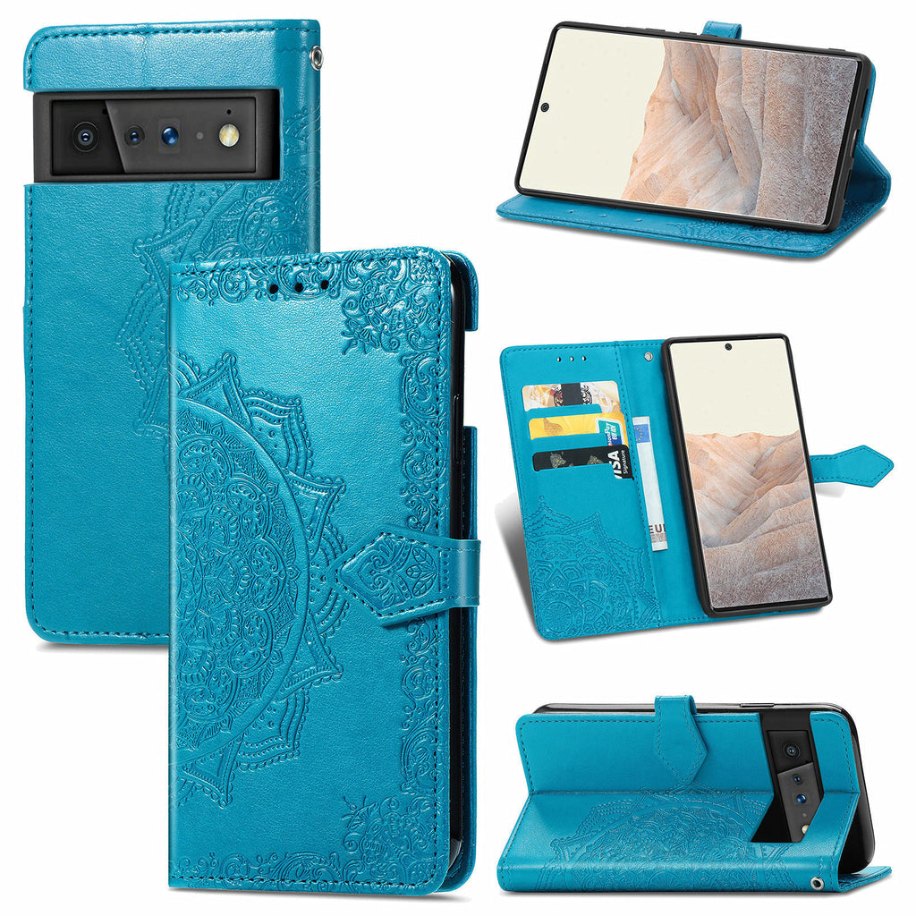 Applicable to Google pixel6 mobile phone leather case with card slot Google Pixel 6Pro flip leather printing leather case