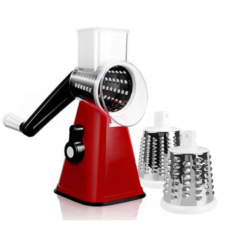 Cross-border multifunctional vegetable cutter hand-cranking drum shredder slicer kitchen tool shredded potatoes shredded grater