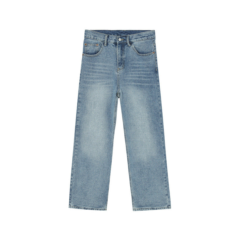 EF JEANS Korean Straight Jeans Men's Retro Loose Pants