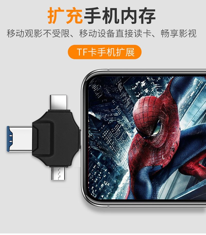 4-in-1 Card Reader for iPhone/Android