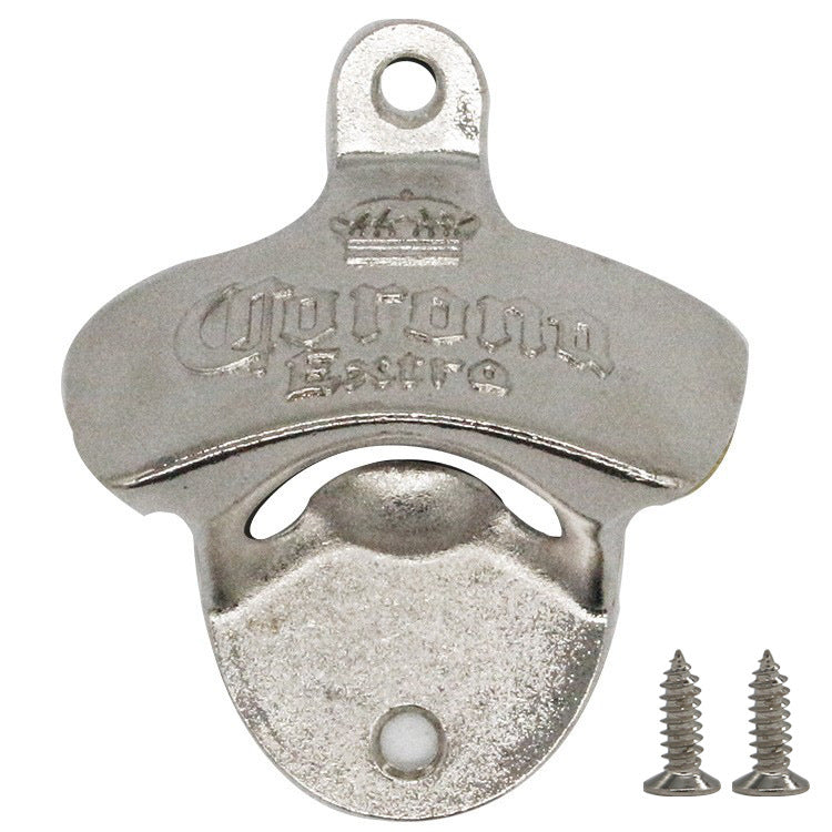 Cross-border supply creative wall-mounted fixed beer bottle opener Corona zinc alloy bottle opener