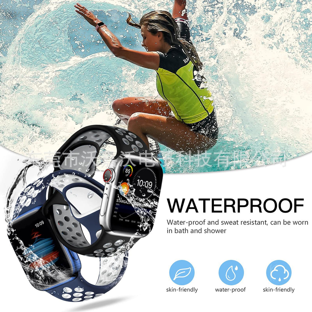 Applicable to Apple watch herringbone tail iwatch s10 generation two-color silicone sports Apple smart watch band