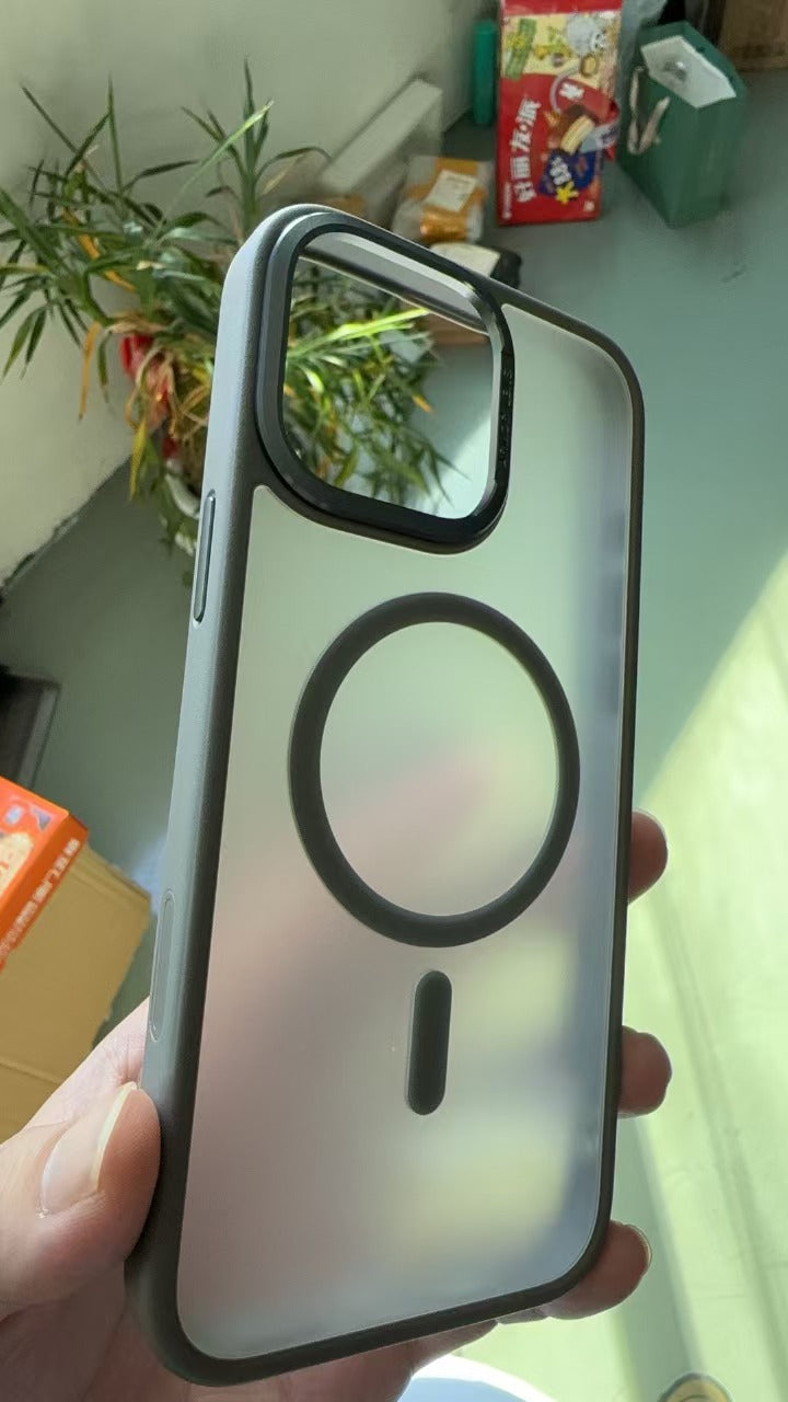 iPhone16promax phone case frosted magnetic belt shooting button shell for Apple 16 mobile phone protective cover