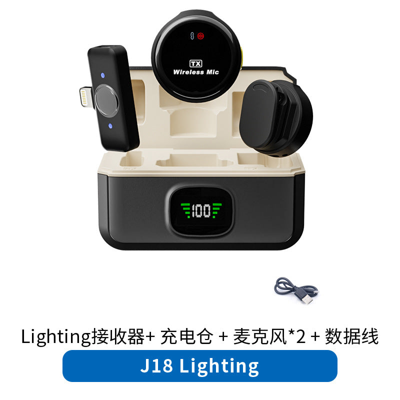 New wireless lavalier microphone mini microphone with digital display charging case live video recording noise reduction Radio