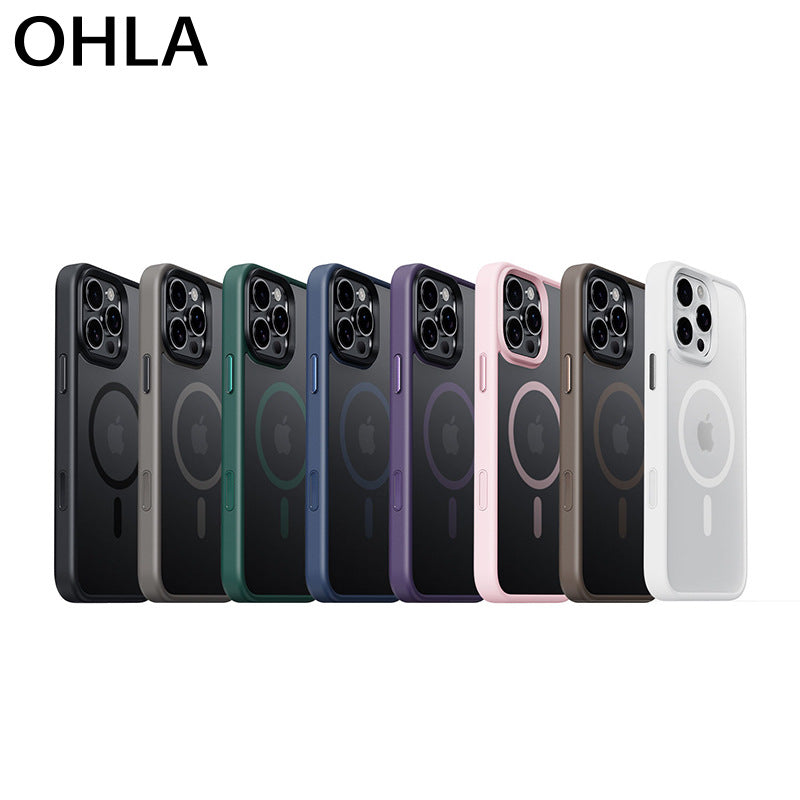 iPhone16promax phone case frosted magnetic belt shooting button shell for Apple 16 mobile phone protective cover