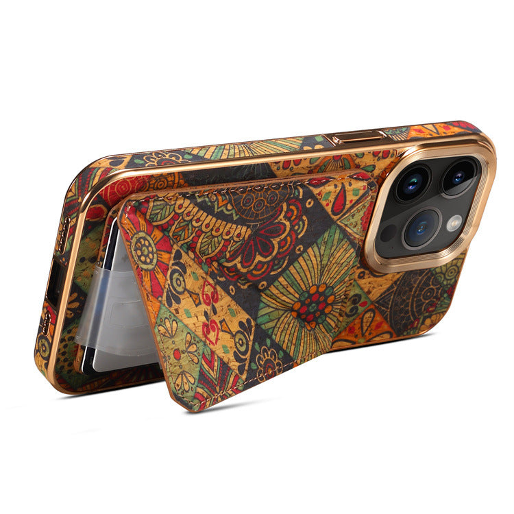 Denior foreign trade applicable iPhone15 phone case Apple 14promax drop-resistant bracket card phone case