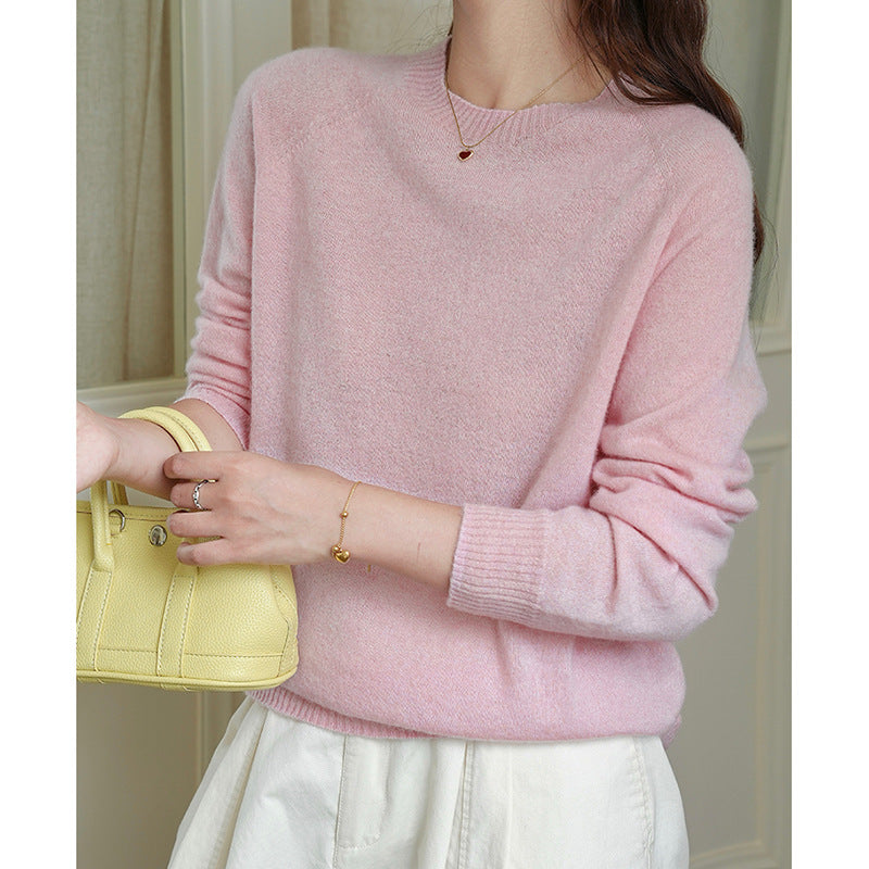 European and American old Qian Feng Shan cashmere sweater high-end classic knitted sweater round neck autumn and winter soft glutinous warm long sleeves wool top