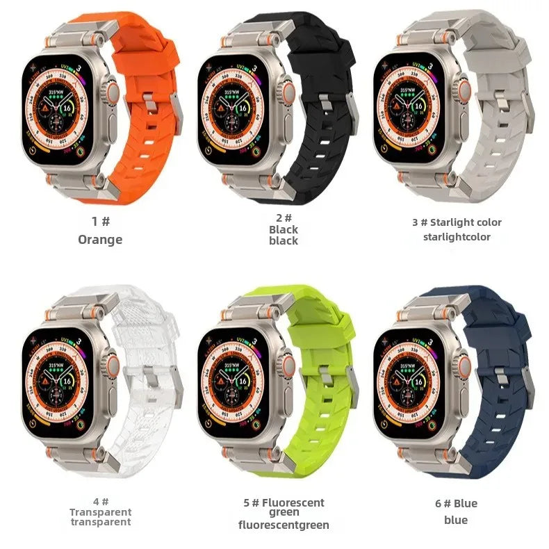 Applicable iwatch strap land pioneer strap applewatch Apple s9 smart watch silicone strap
