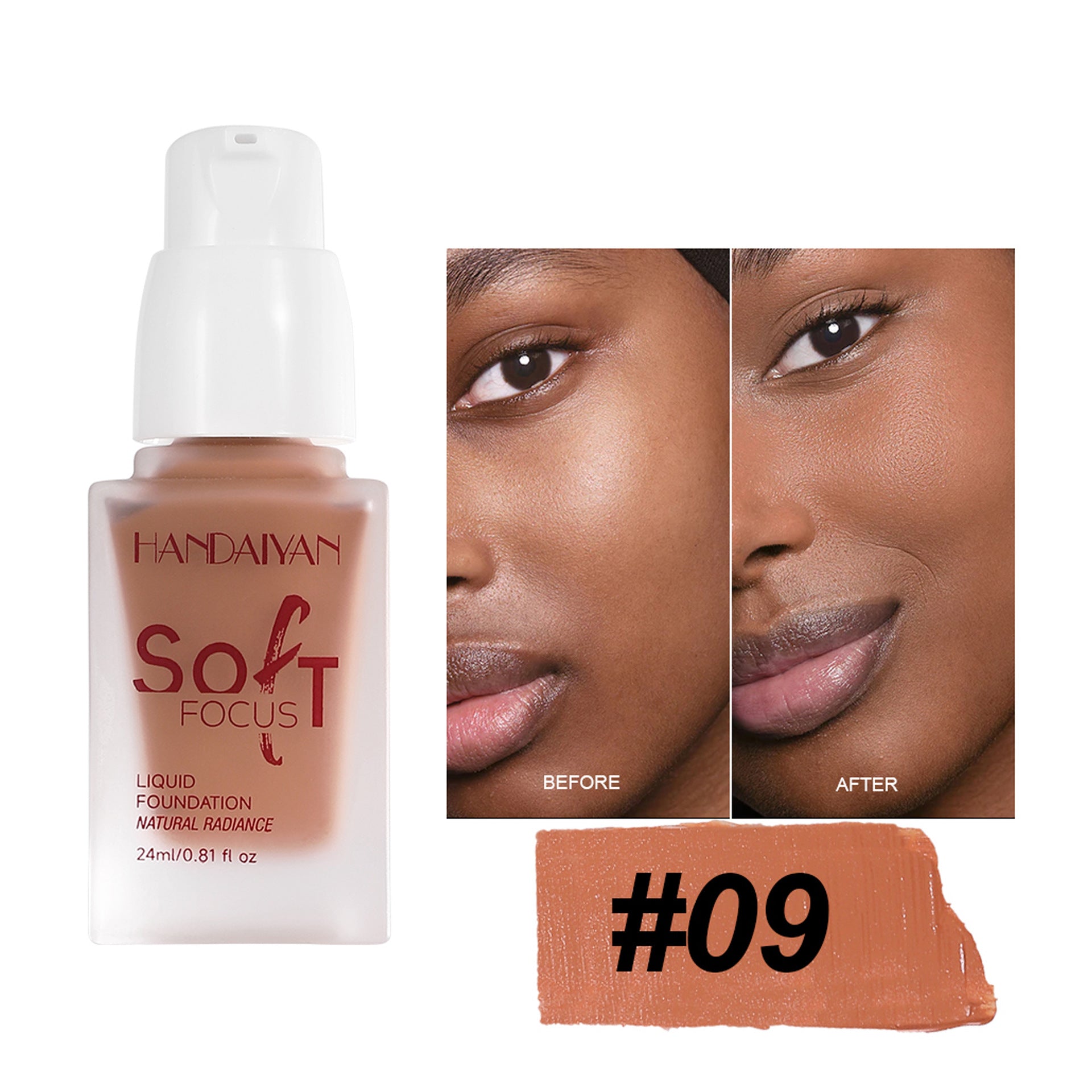 Cross-border liquid foundation concealer long lasting smear-proof makeup non-dry leather not stuck foundation cream handaiyan European and American liquid foundation