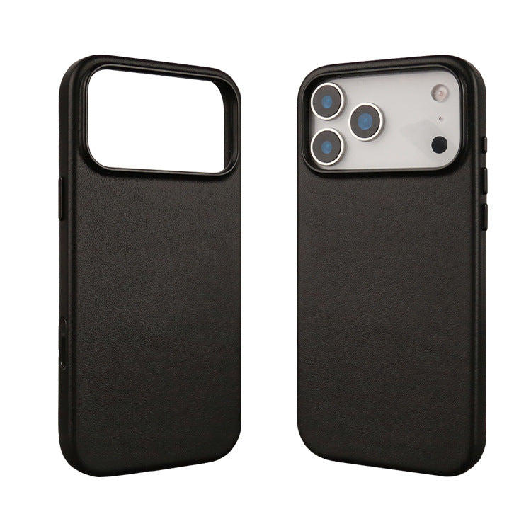 Apple 17 semi-grain PU scratch-resistant wear-resistant leather phone case iPhone16 phone case high quality all-inclusive pull leather