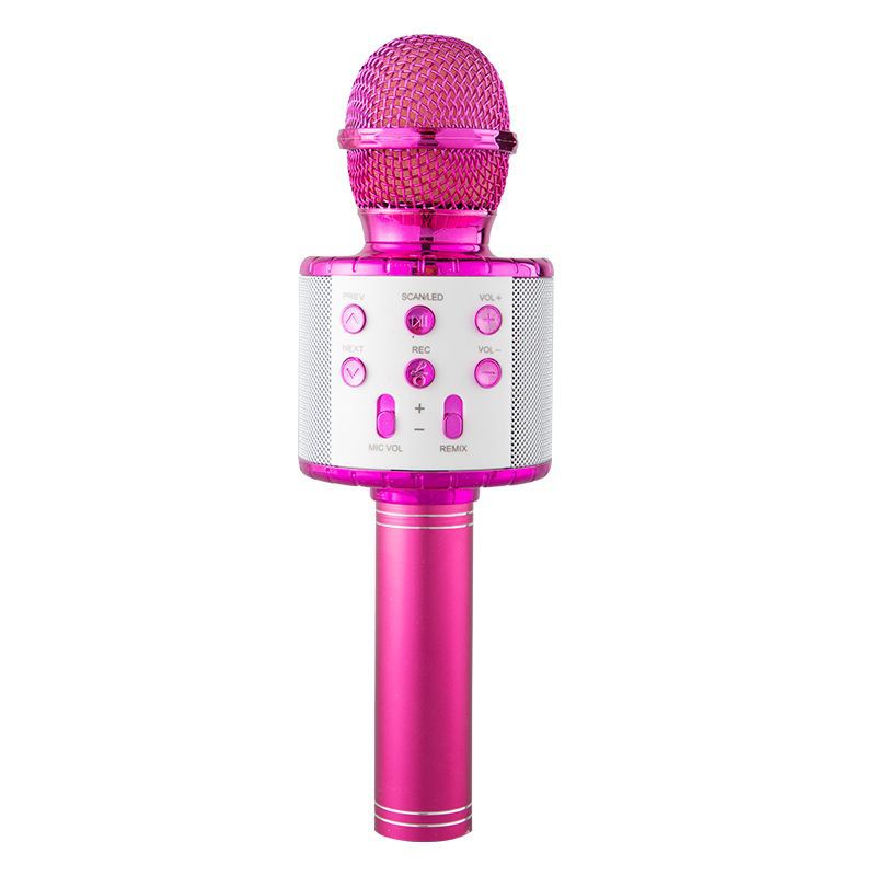 WS858L microphone with light audio integrated condenser microphone mobile phone gadget for singing songs wireless Bluetooth children karaoke