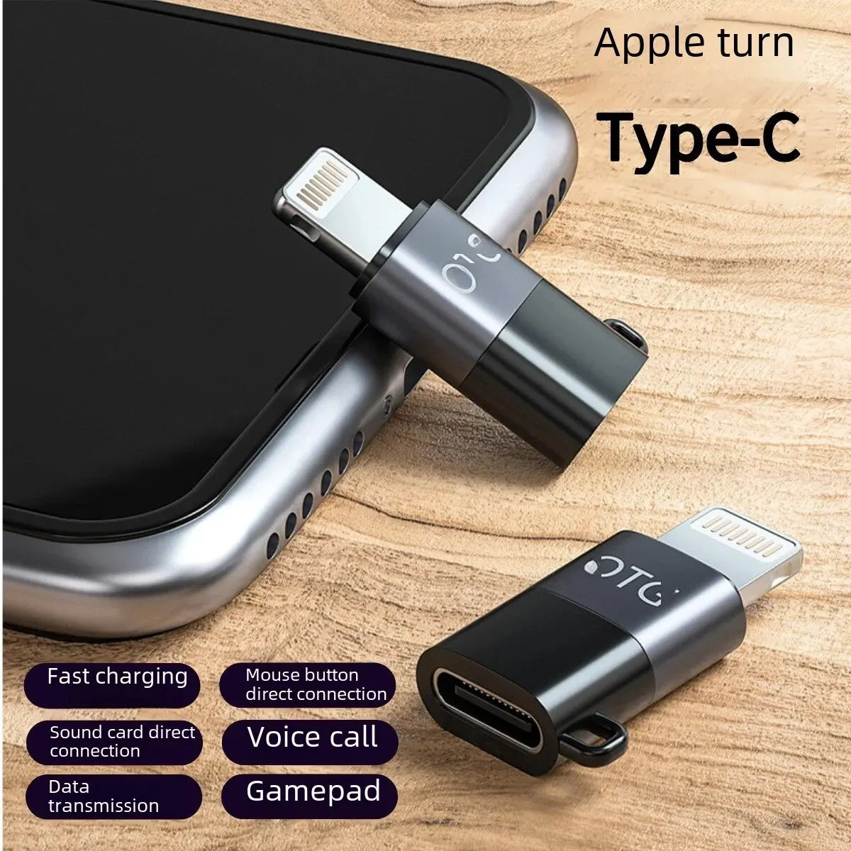 Applicable wireless microphone OTG Adapter Type-c to Apple TYPE-C digital headset to Apple Audio