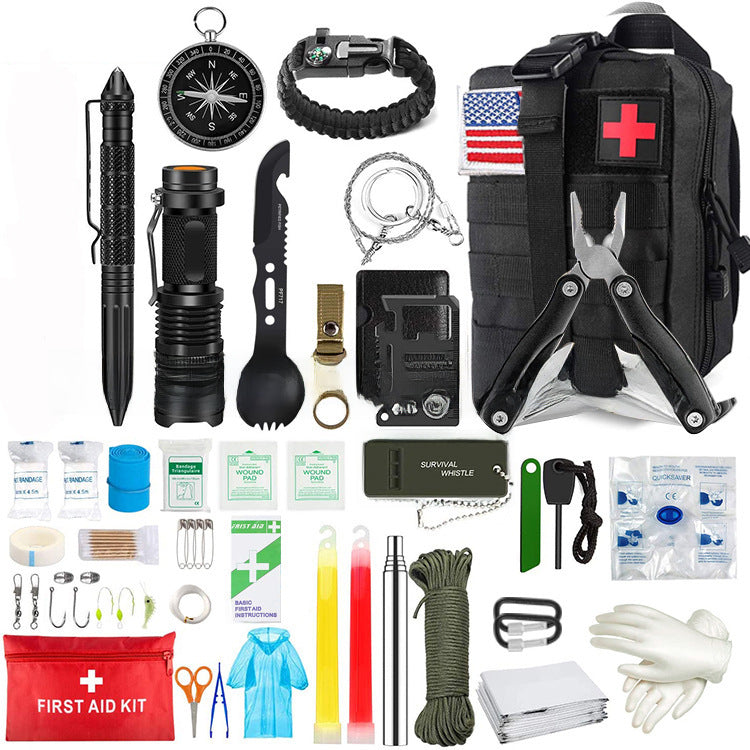 Outdoor camping camping multi-function tool Amazon wild survival equipment self-defense travel supplies suit
