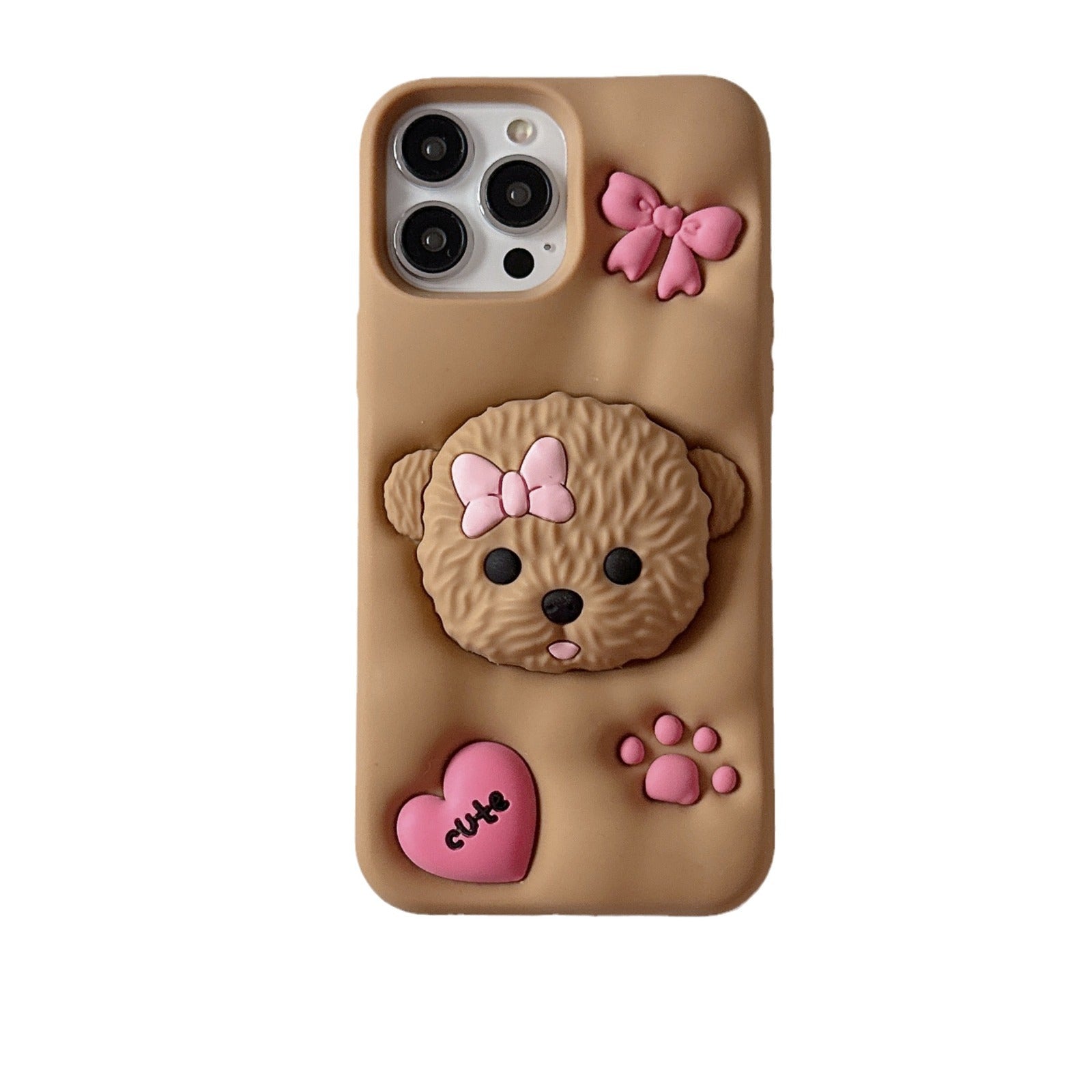 Apple 16 Pro Cartoon Bow Dog Phone Case|Phone cases