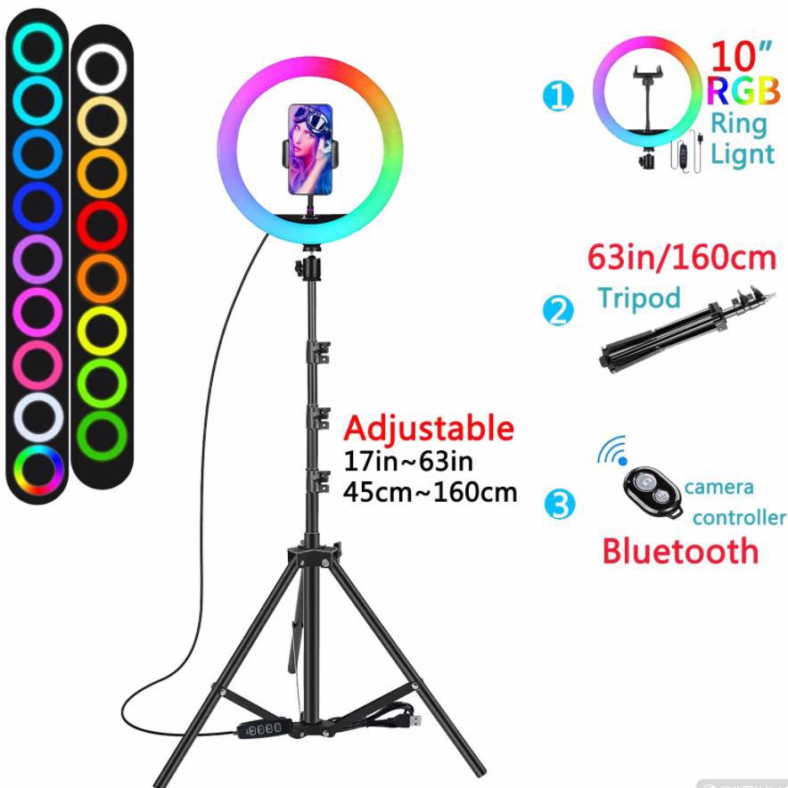 Exclusive for cross-border 10/12-inch RGB video live streaming fill light ring light beauty ring photography light in stock