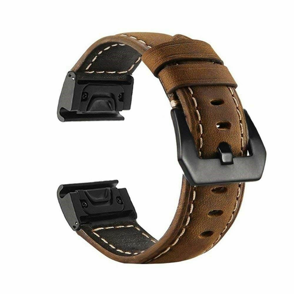 Suitable for Jiaming watch fenix 7/6/5 pro quick release frosted leather strap casual genuine leather replace wristband