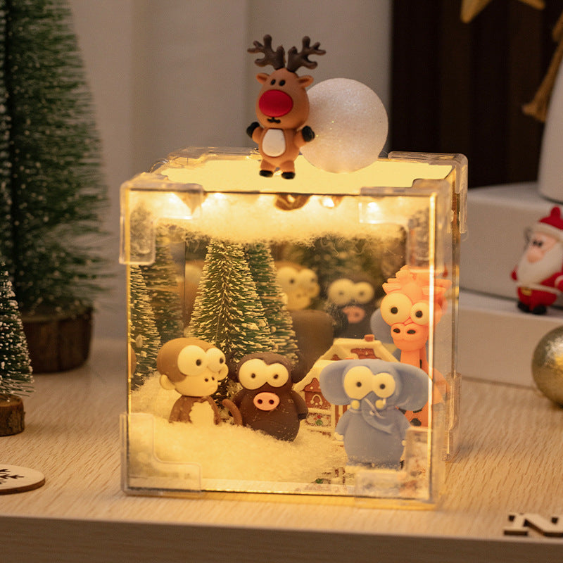 Christmas Cube small night lamp DIY cube Tulip small night lamp DIY handmade cube mirror cartoon cube mirror