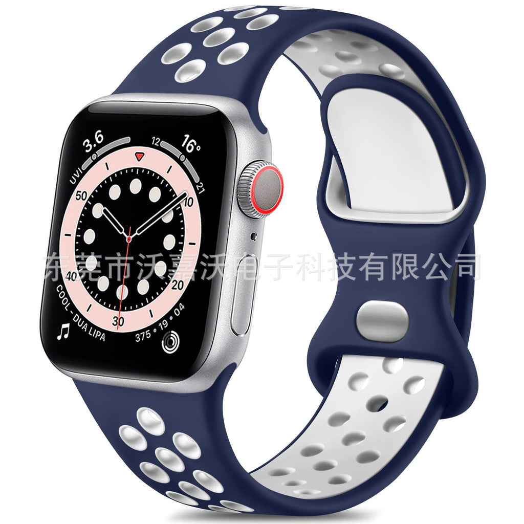 Applicable to Apple watch herringbone tail iwatch s10 generation two-color silicone sports Apple smart watch band