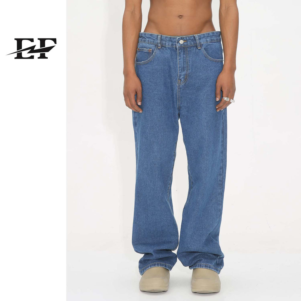 EF JEANS Korean Straight Jeans Men's Retro Loose Pants