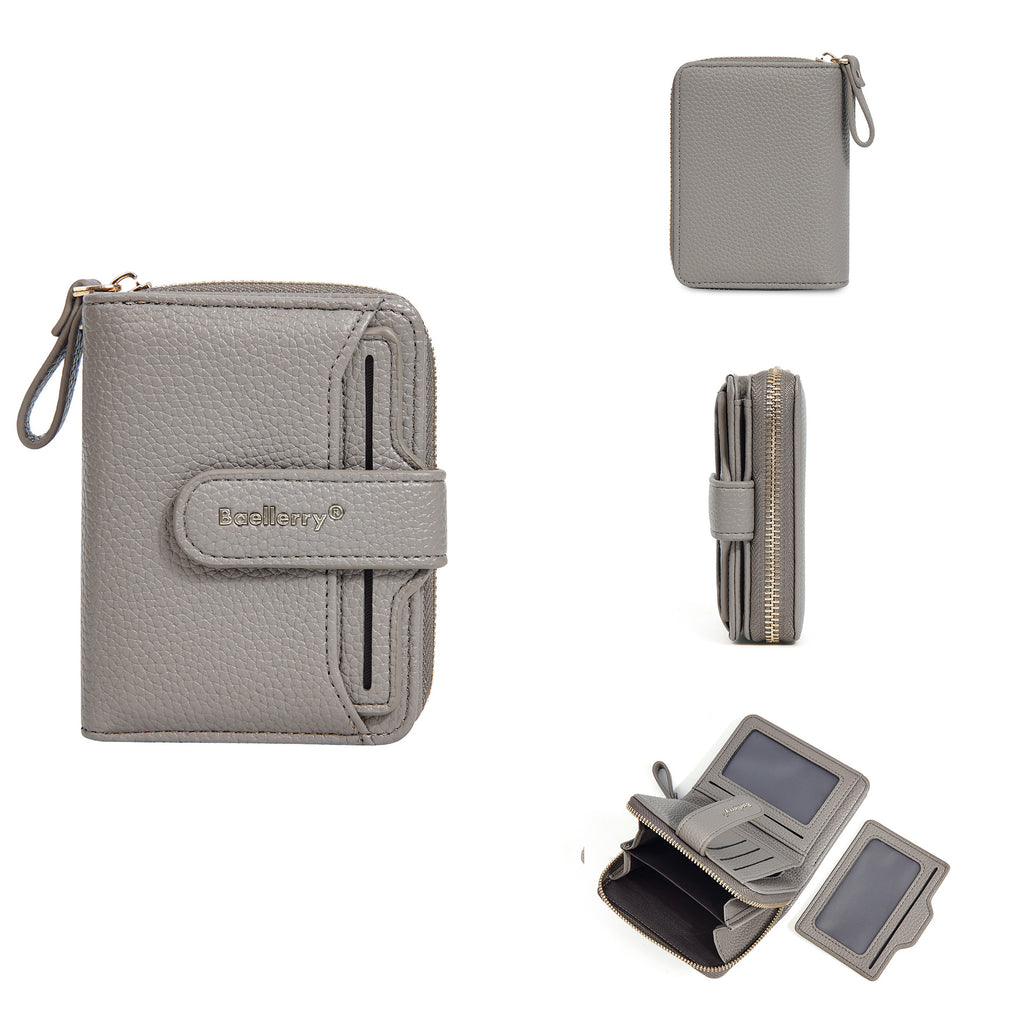 New Ladies' Purse short baellerry fashion snap button multi card slots wallet Japanese and Korean High sense coin purse