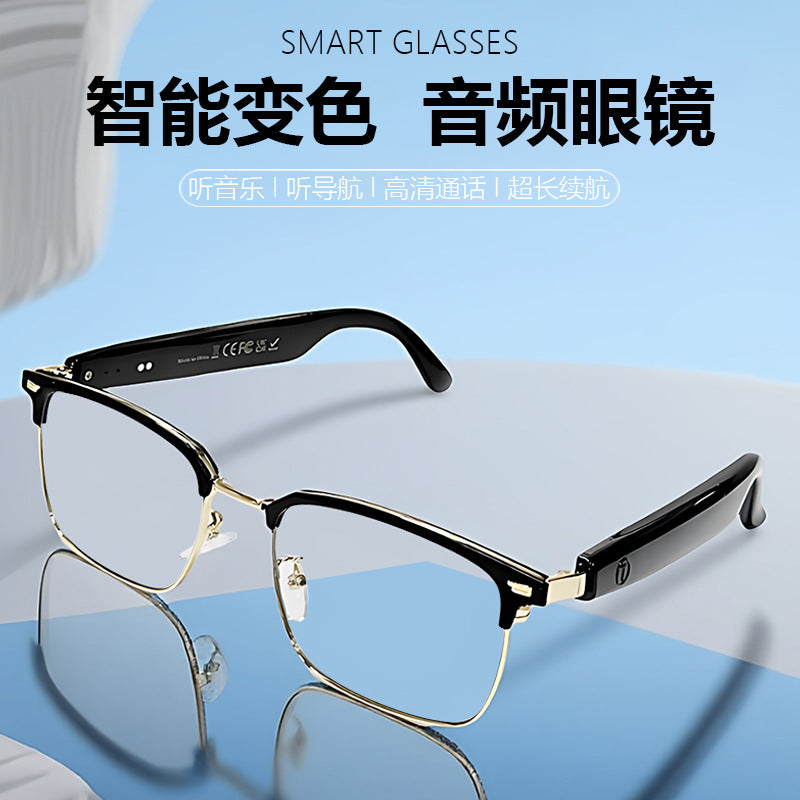 [Factory in stock] smart AI Bluetooth glasses GS13 color-changing metal fashion high-end translation cross-border hot