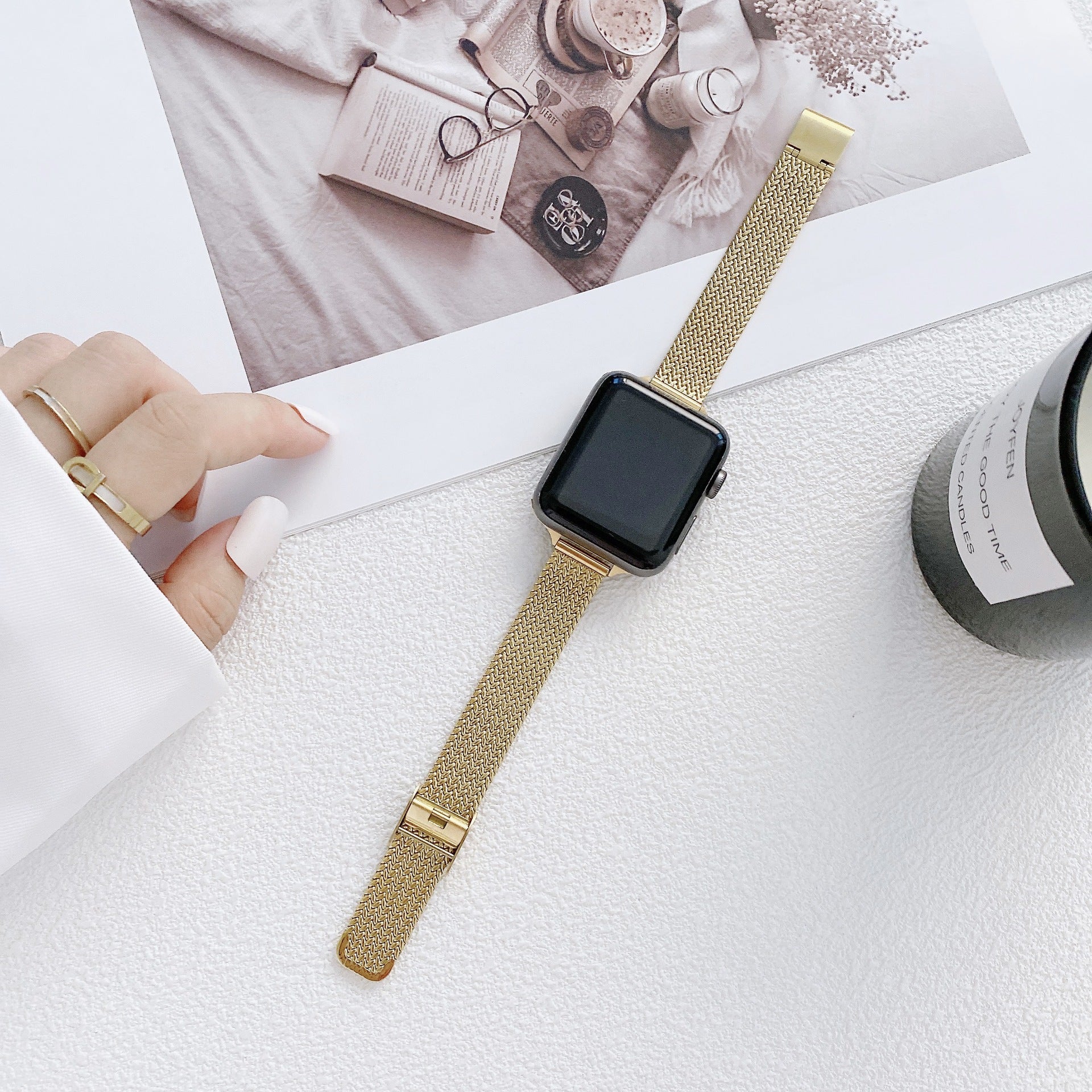 applewatch smart watch strap for Apple S87654 thin waist wheat buckle fashion watch bracelet wrist strap