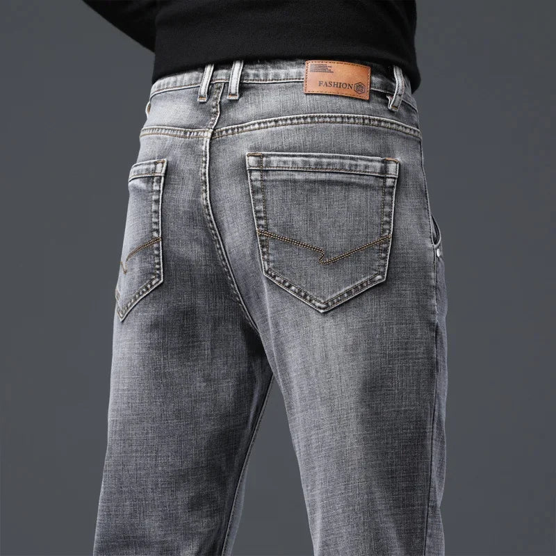 2021 autumn and winter new slim-fitting men's clothing pencil pants smoky gray jeans men's long pants men's jeans