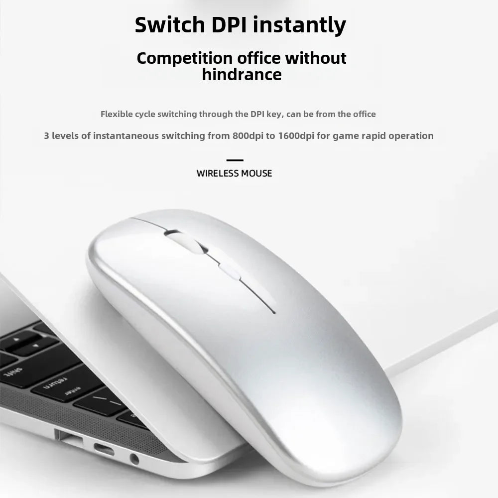 New ultra-thin Rechargeable Wireless Bluetooth mouse 2.4G dual-mode mobile phone computer tablet mute colorful direct sales