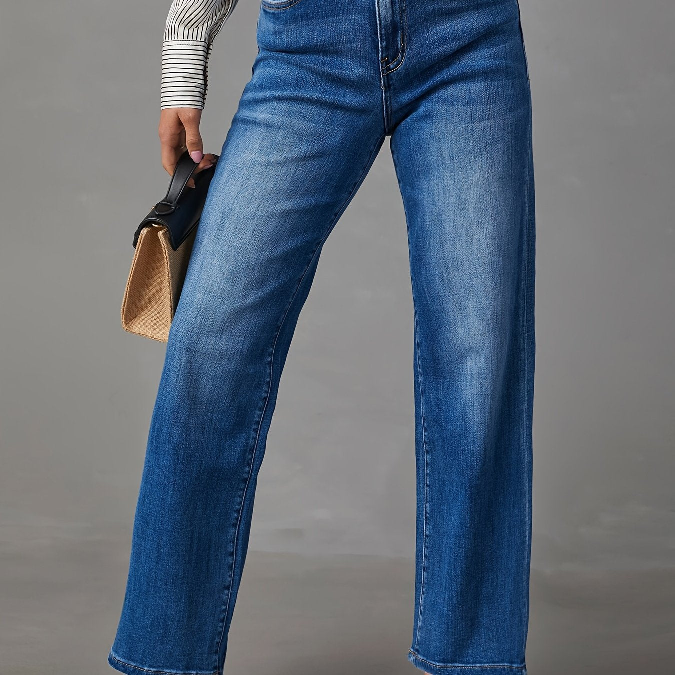 High Waist Jeans Light Blue High Waist Straight Leg Jeans