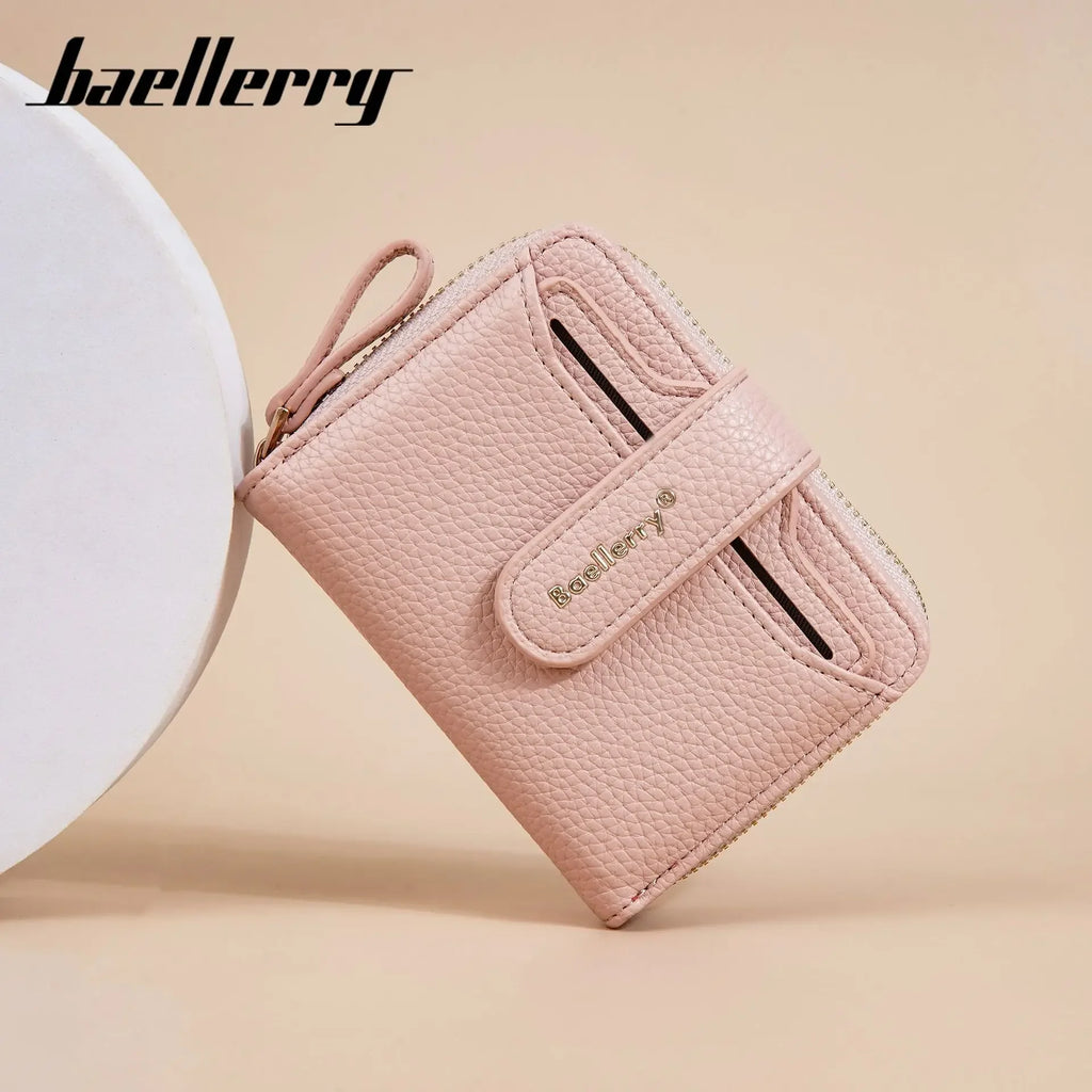 New Ladies' Purse short baellerry fashion snap button multi card slots wallet Japanese and Korean High sense coin purse