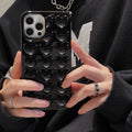 Black three-dimensional love iPhone17 for 11 Apple 15 phone case 13/14pro max phone case 16