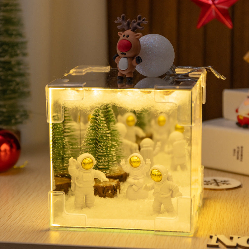 Christmas Cube small night lamp DIY cube Tulip small night lamp DIY handmade cube mirror cartoon cube mirror