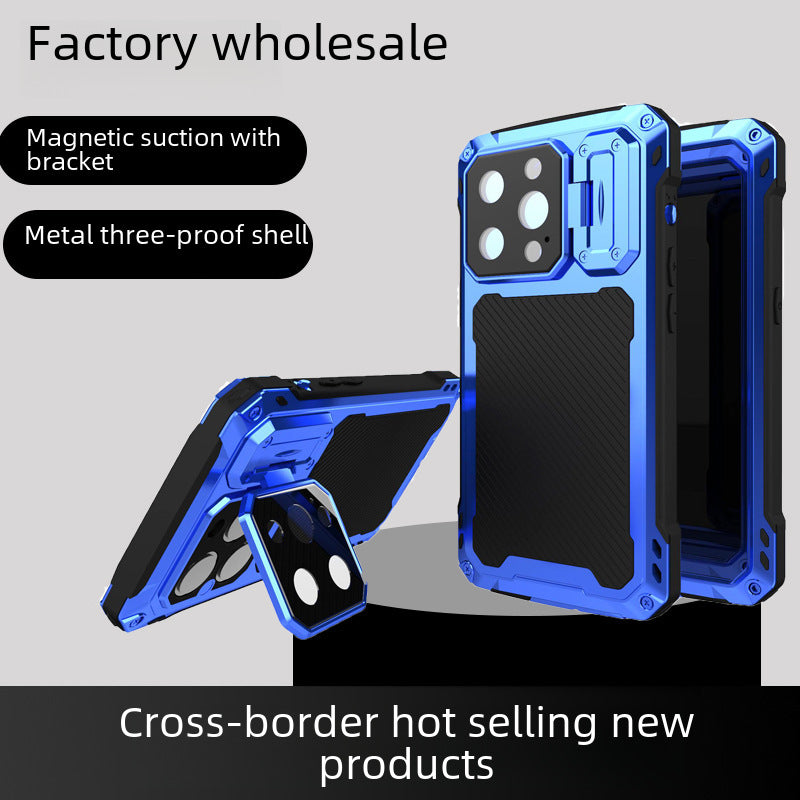 Applicable to cross-border Apple 15pro phone case iphone14promax protective case 14 magnetic drop-resistant silicone case