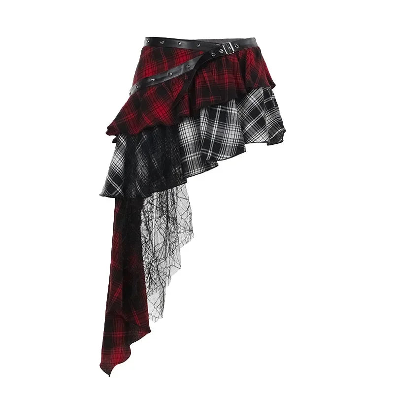 Fall CF24300 2024 New type hip skirt European and American style elegant hot girl slim fit irregular plaid skirt women