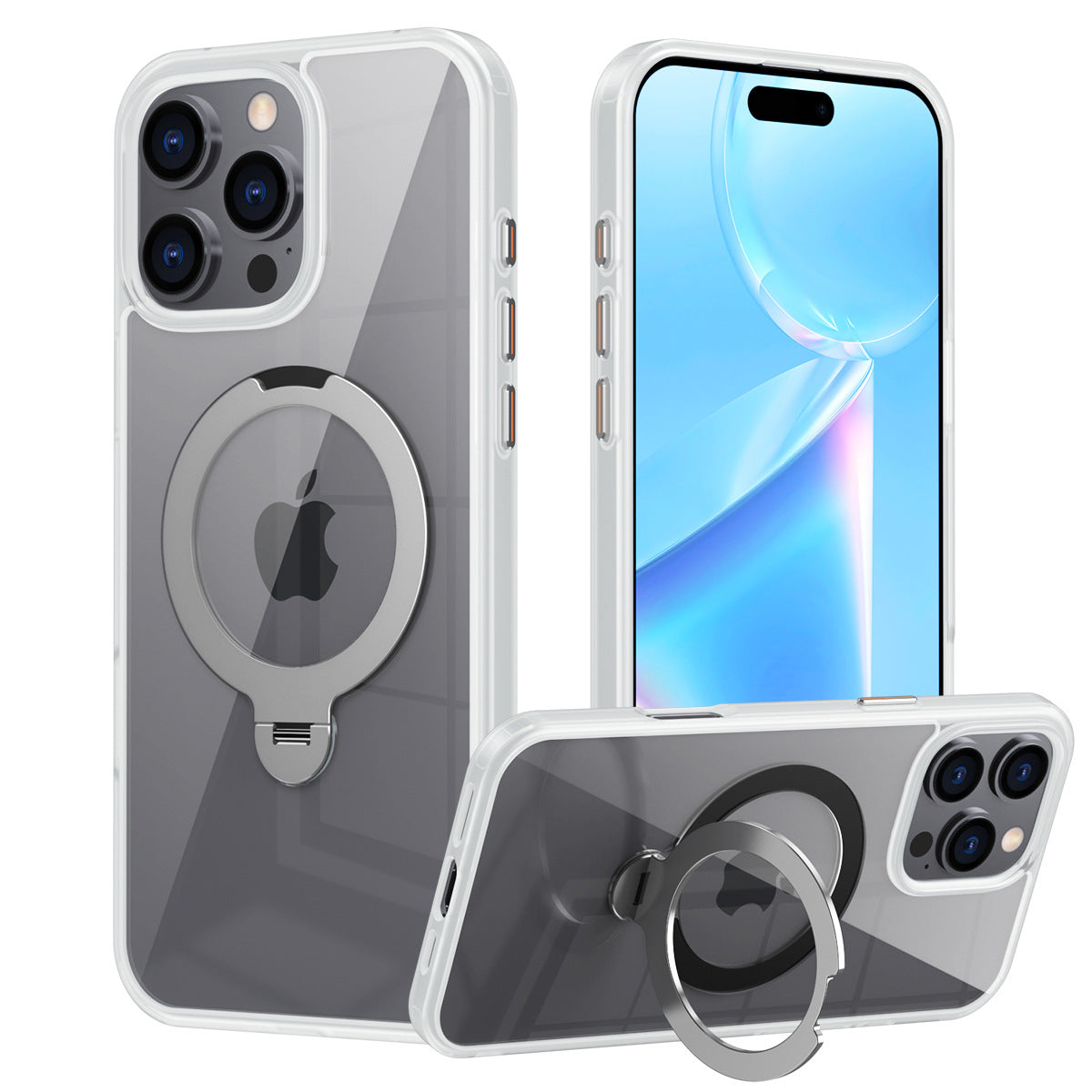 New for Apple 16promax invisible magnetic 360 rotating bracket phone case iPhone16 protective shell