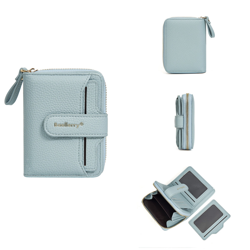 New Ladies' Purse short baellerry fashion snap button multi card slots wallet Japanese and Korean High sense coin purse