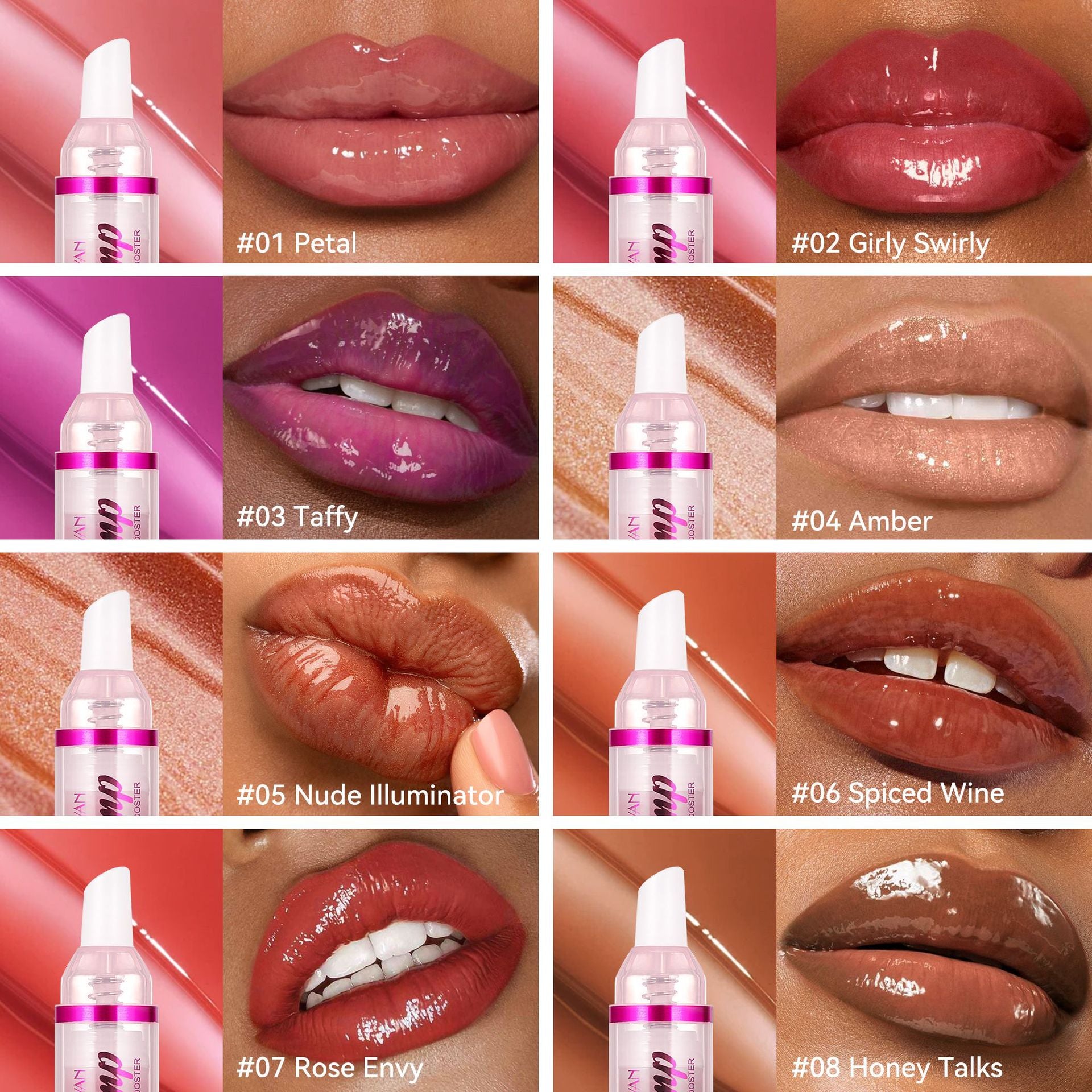 Cross-border lip lip gloss moisturizing full lips HANDAIYAN nourishing moisturizing easy to color syringe lip lip gloss