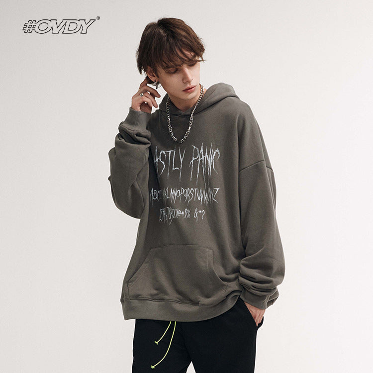 # OVDY autumn and winter menswear fashion brand letter printing loose hooded Terry men and women same style sweatershirt trendy sweater
