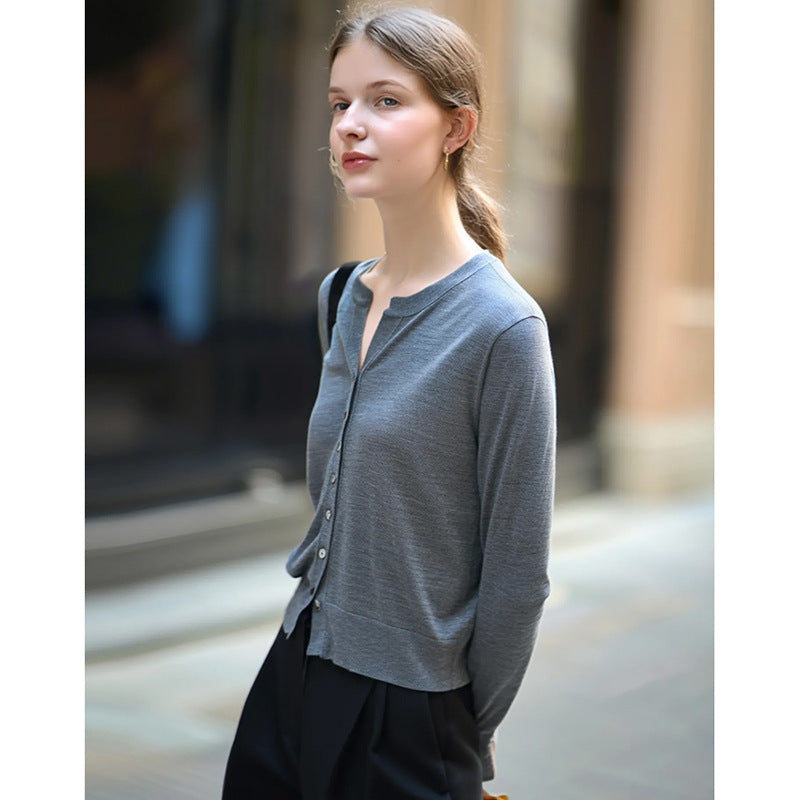 [German Yangzi yarn 100 wool] 18-pin bottoming sweater 25 autumn and winter New woolen sweater high-end cardigan